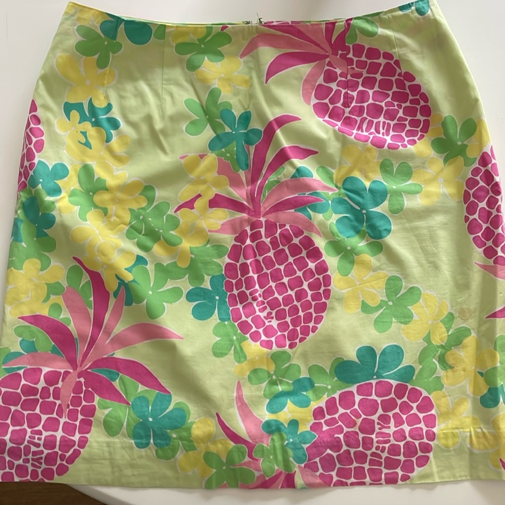 Vintage Lilly Pulitzer pineapple skirt size 10 white label